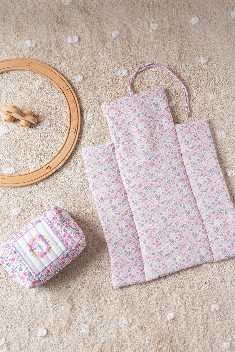 Diaper Changing Set - Tiny Flowers / Pink