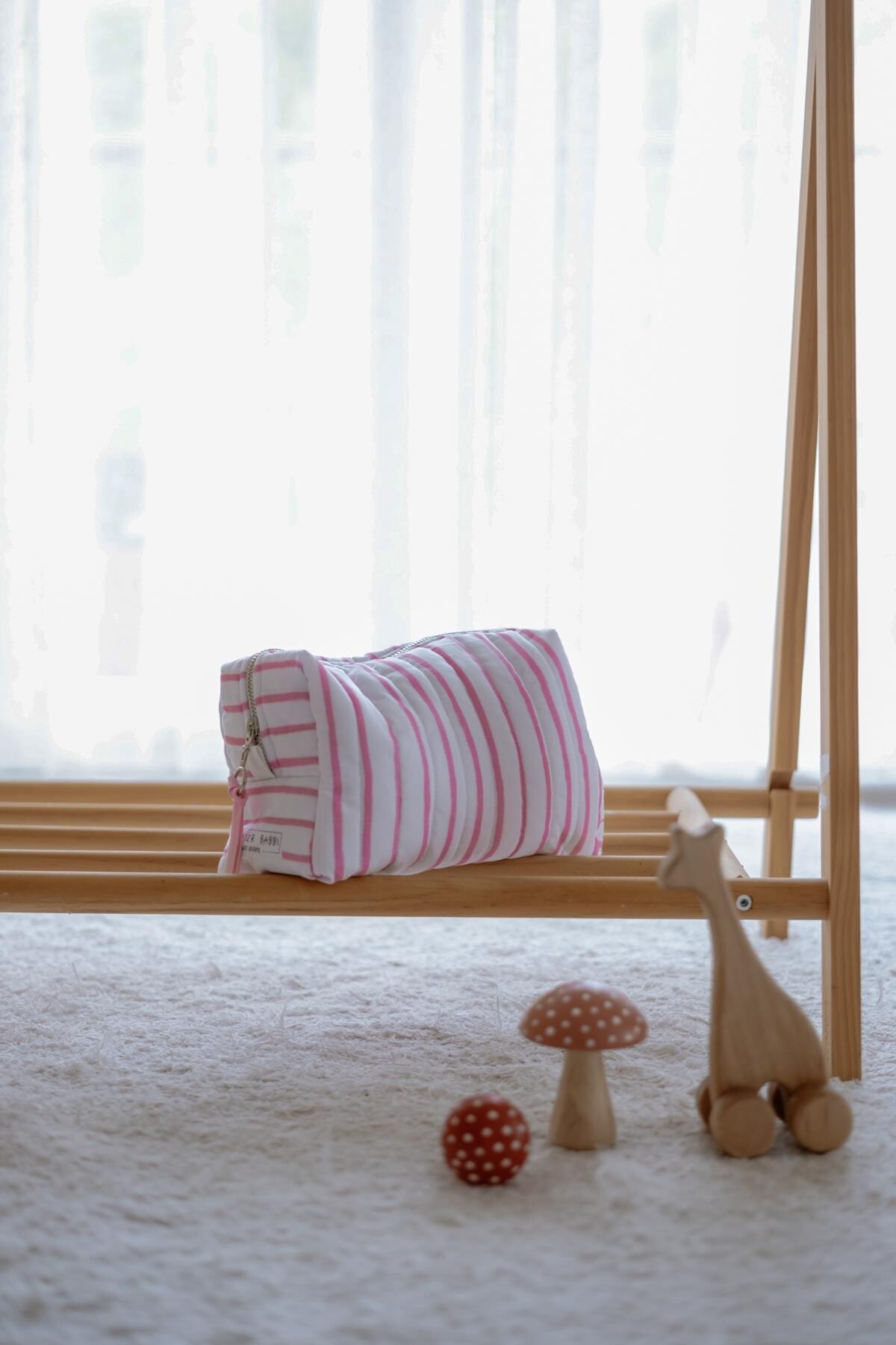 Bebek Bakım Çantası - Pembe Çizgili