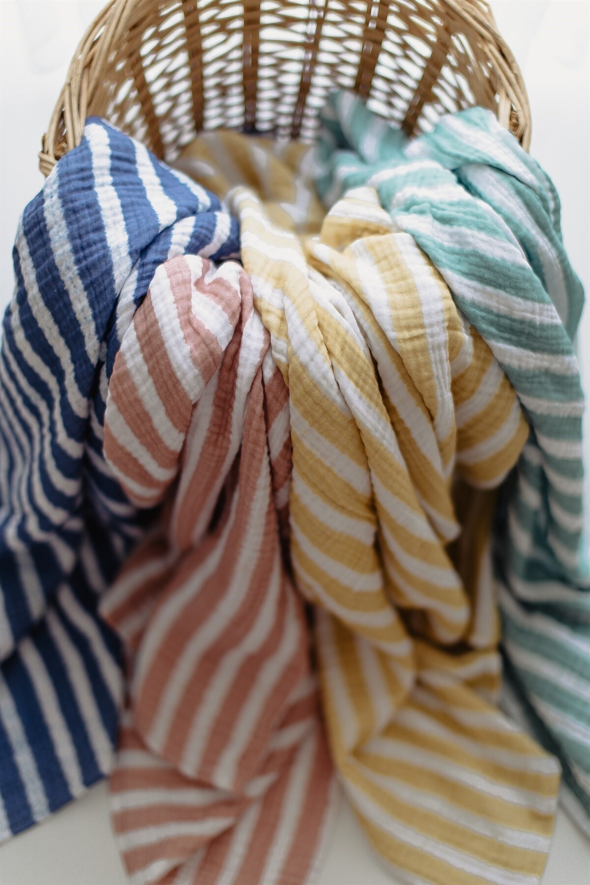 Stripe Series 4-Layer Muslin Blanket 90x120 cm  - Powder Pink