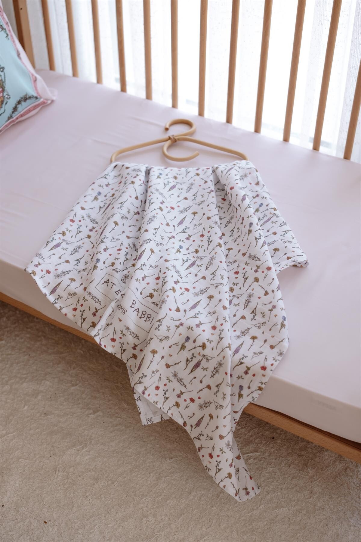 Çift Katlı Müslin Bebek Örtüsü - Çiçek