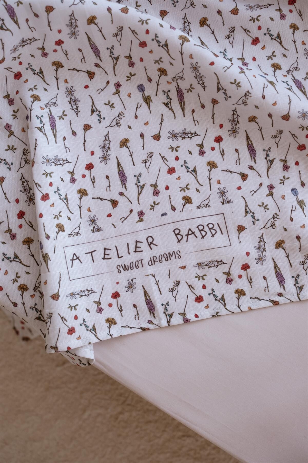 Çift Katlı Müslin Bebek Örtüsü - Çiçek