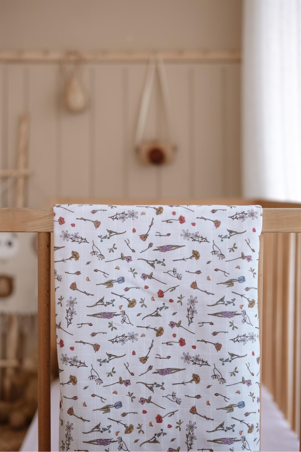 Çift Katlı Müslin Bebek Örtüsü - Çiçek