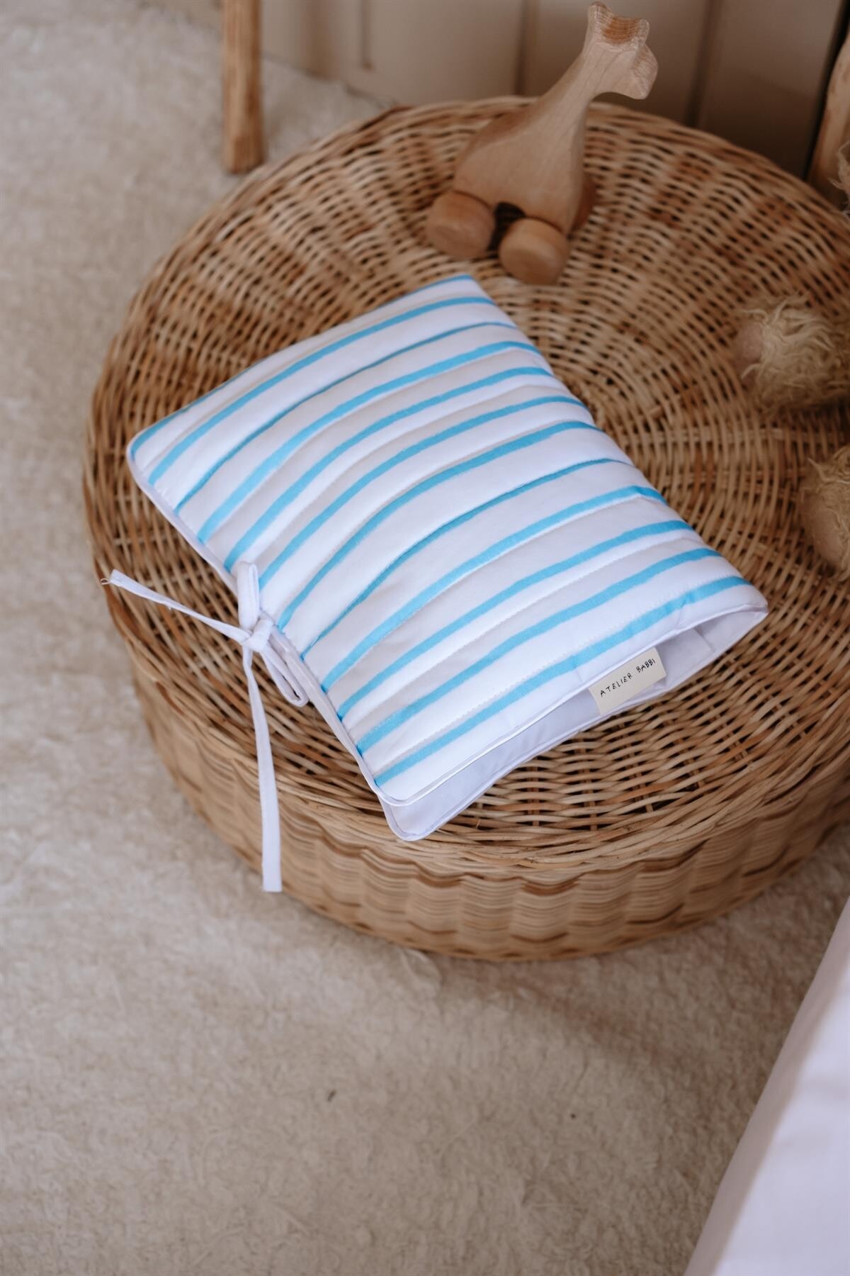 Islak Mendil & Bez Çantası - Bebek Mavisi Çizgili