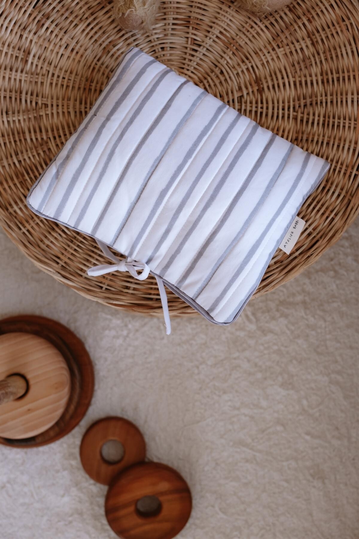 Wet Wipes and Diaper Bag - Grey Striped