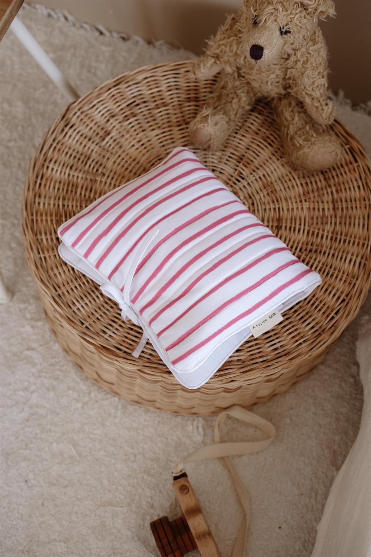 Wet Wipes & Diaper Bag - Red Striped