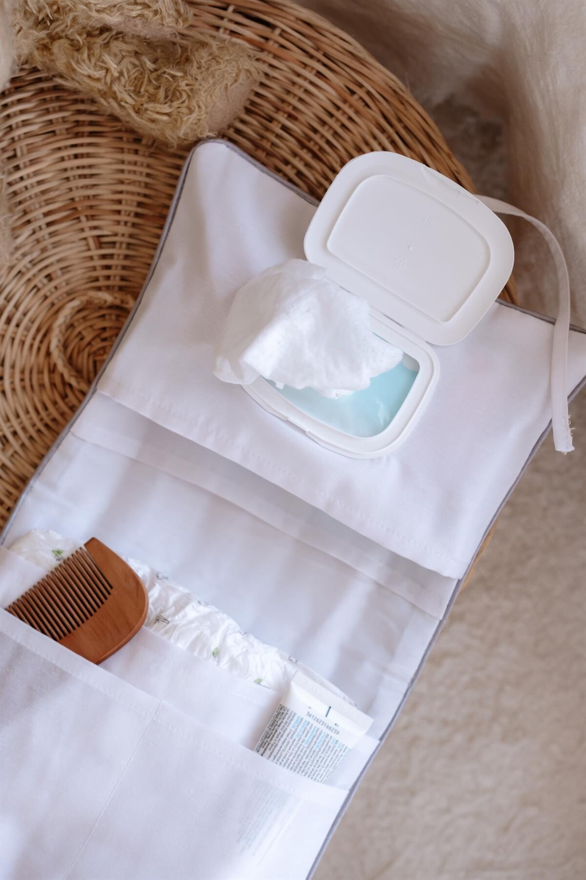 Islak Mendil & Bez Çantası - Lacivert Çizgili