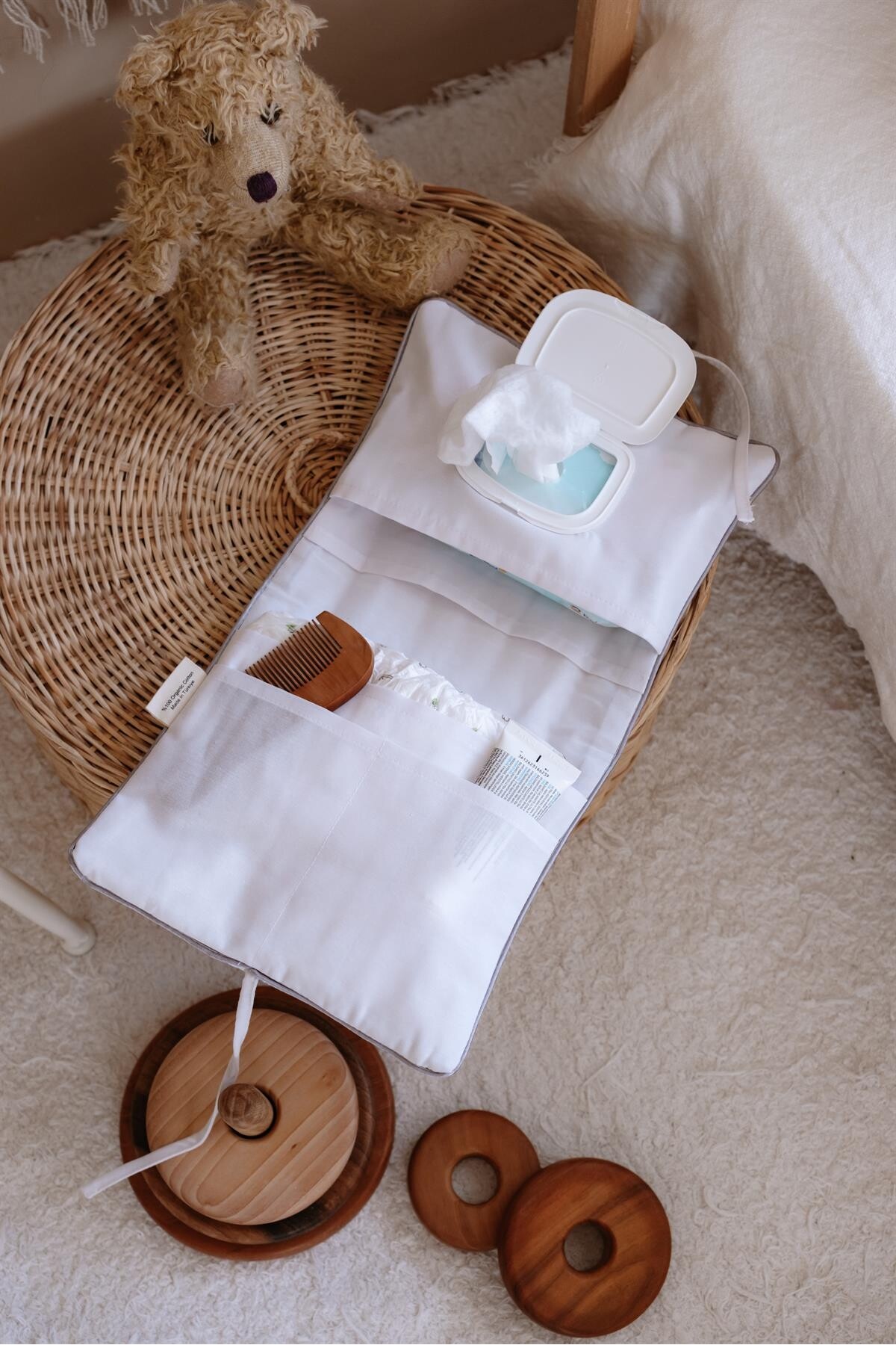 Islak Mendil & Bez Çantası - Sarı Çizgili