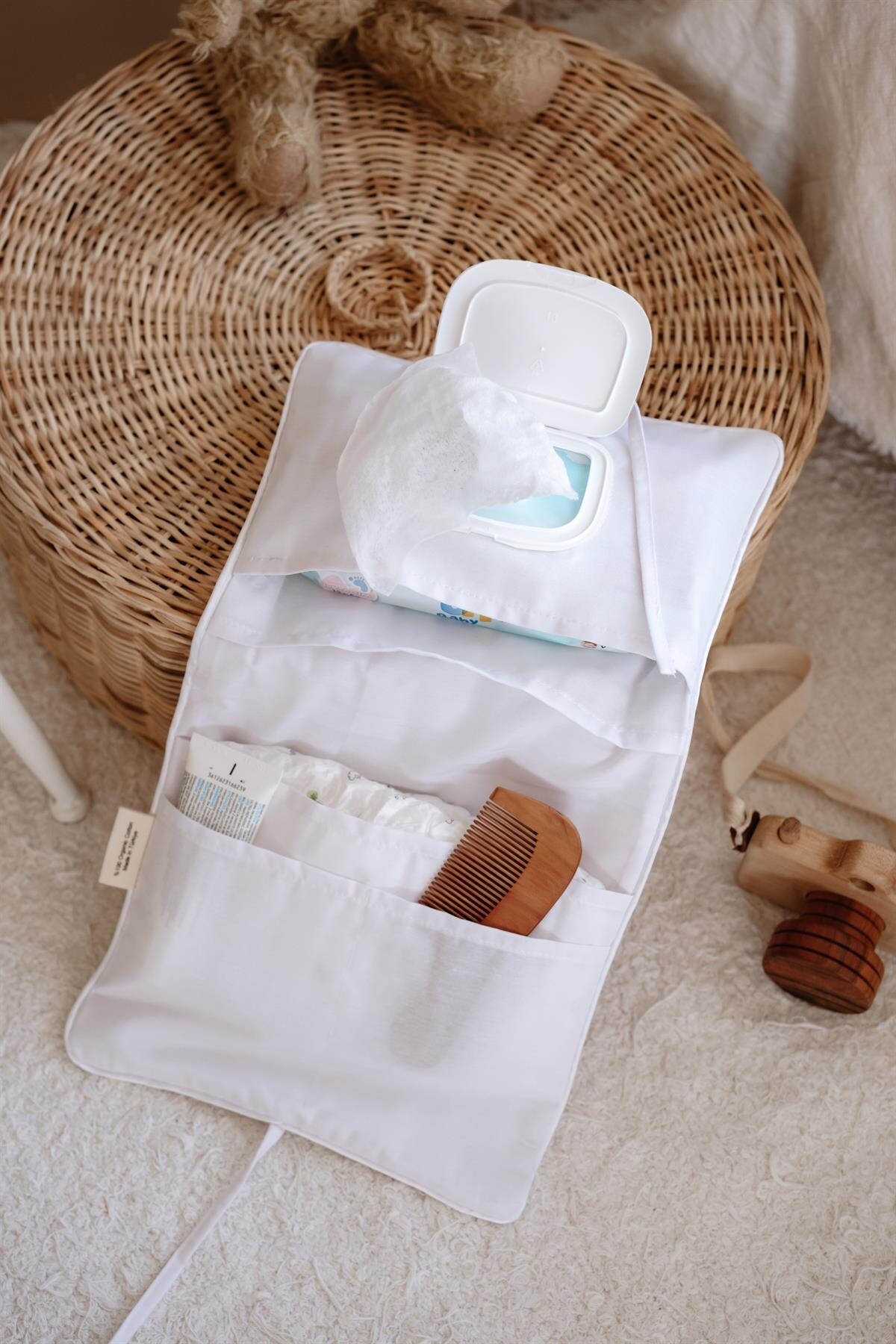 Islak Mendil & Bez Çantası - Sarı Çizgili