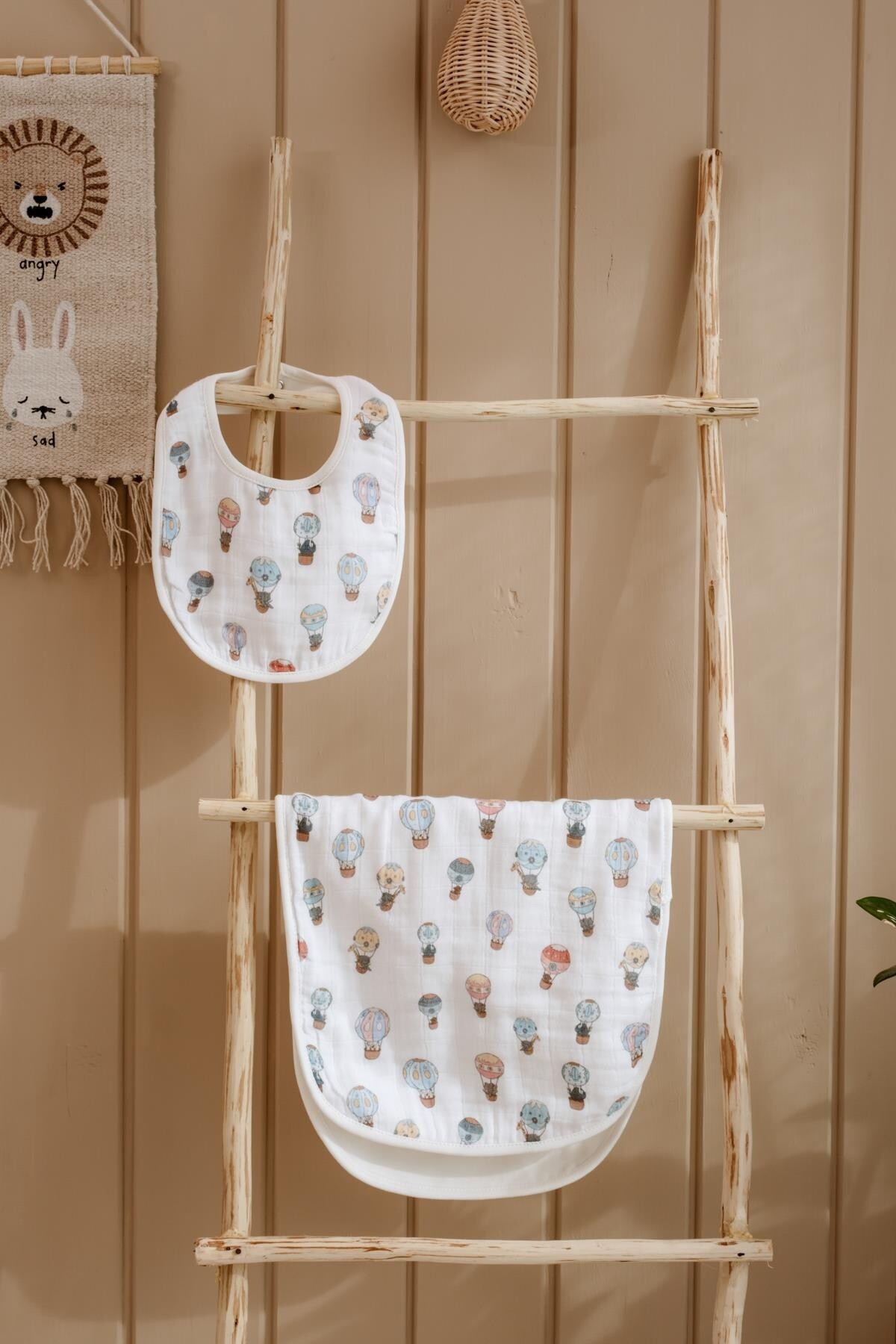 Muslin Burp Cloth & Bib Set  - Cappadocia