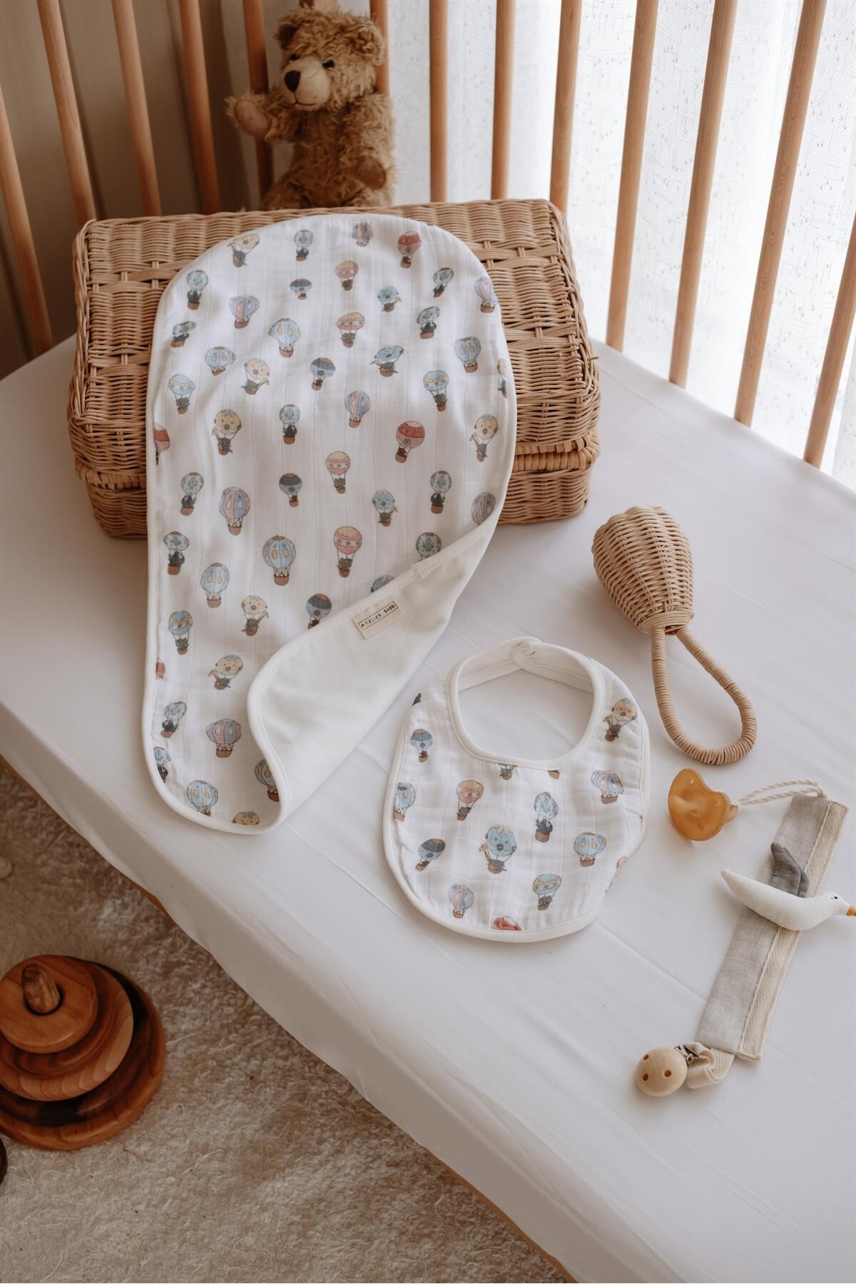 Muslin Burp Cloth & Bib Set  - Cappadocia