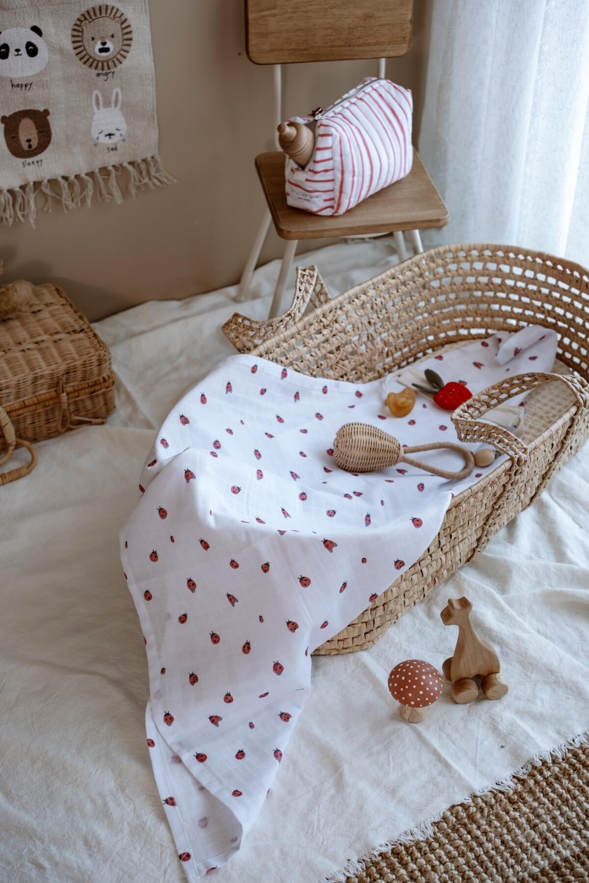 Double-Layer Muslin Blanket - Ladybug