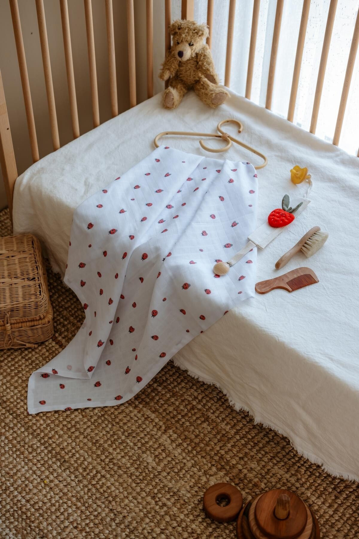 Double-Layer Muslin Blanket - Ladybug