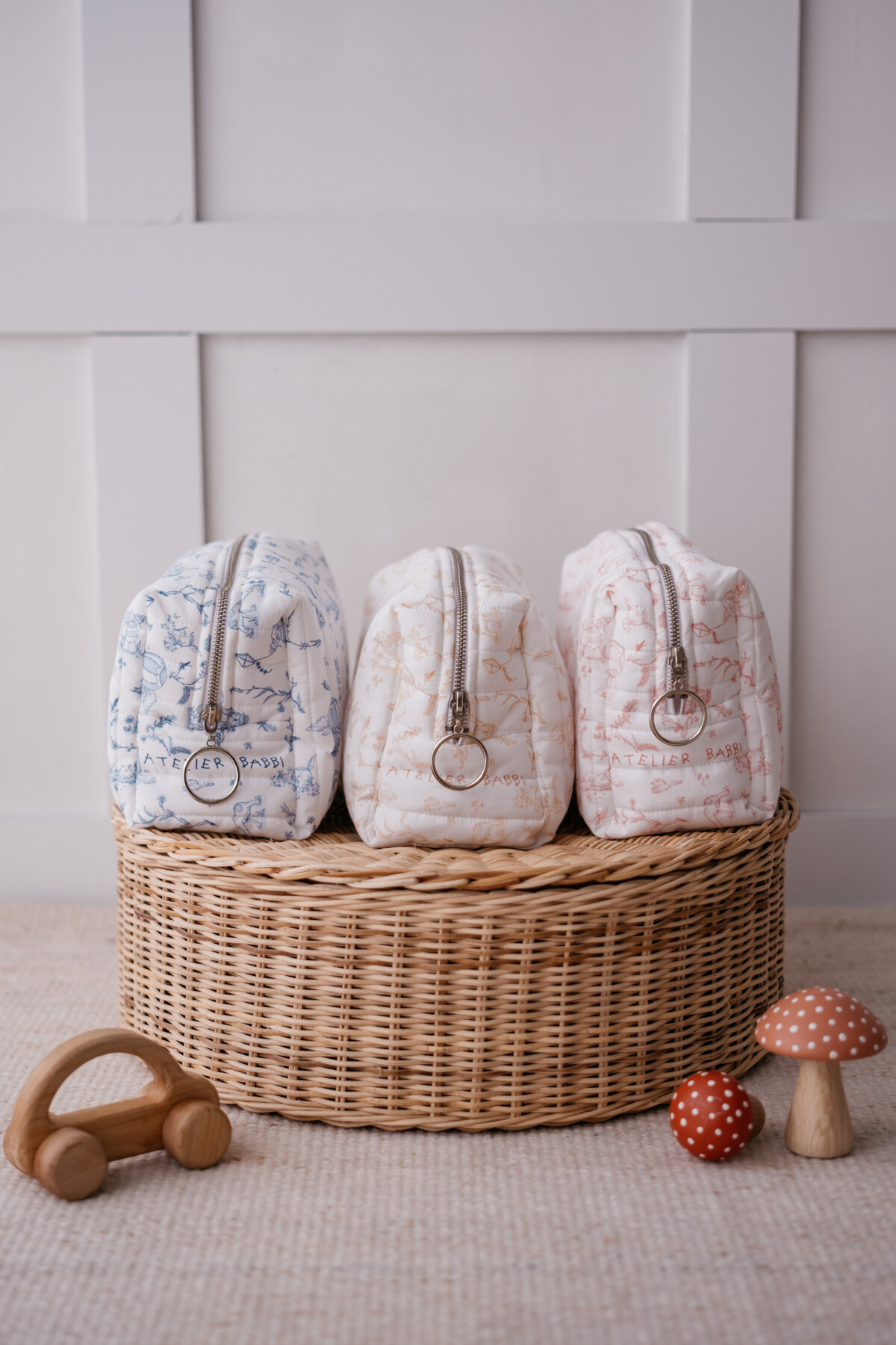 Care Bag - Toile De Jouy / Pink