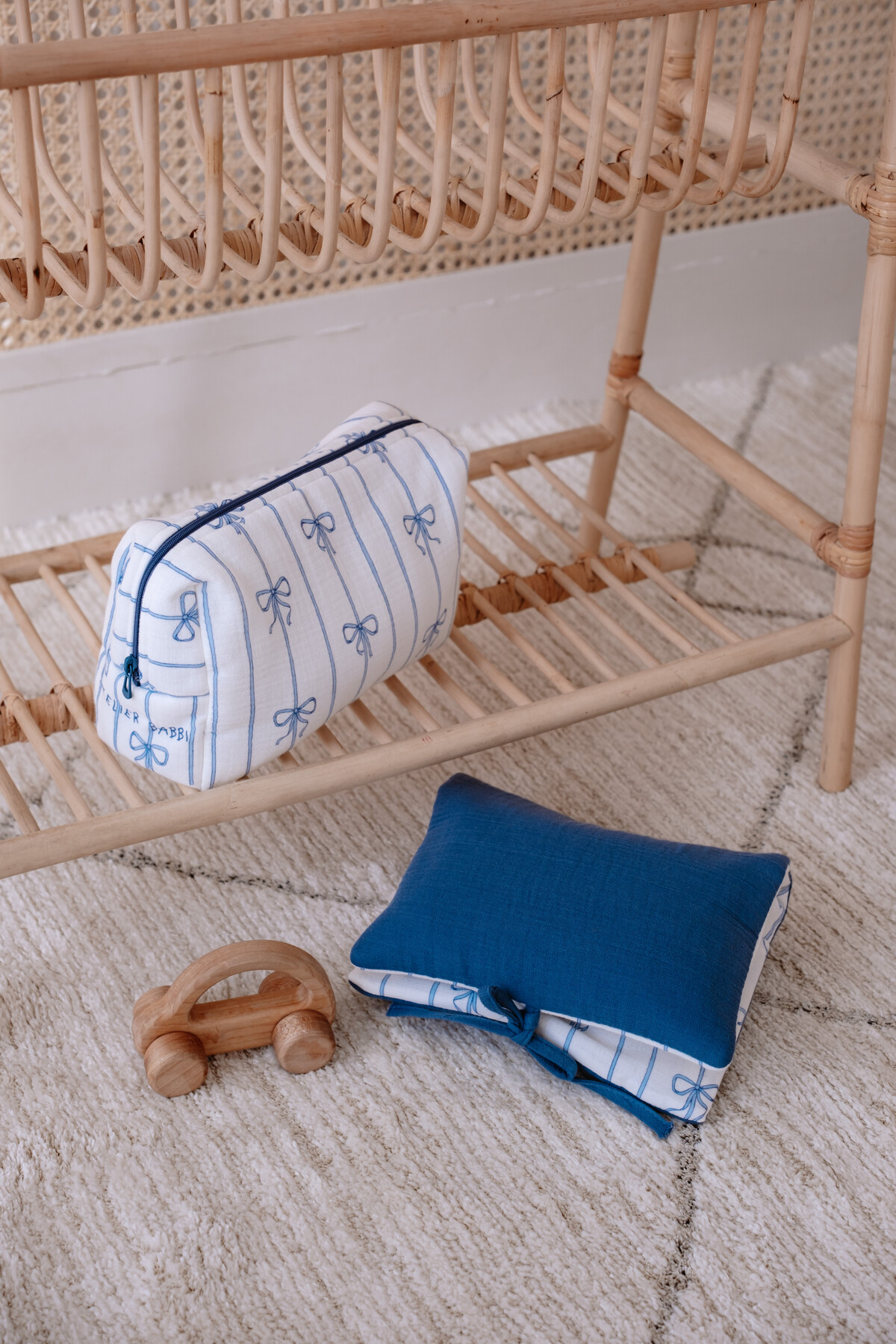 Bebek Bakım Hediye Seti - Kurdele / Mavi