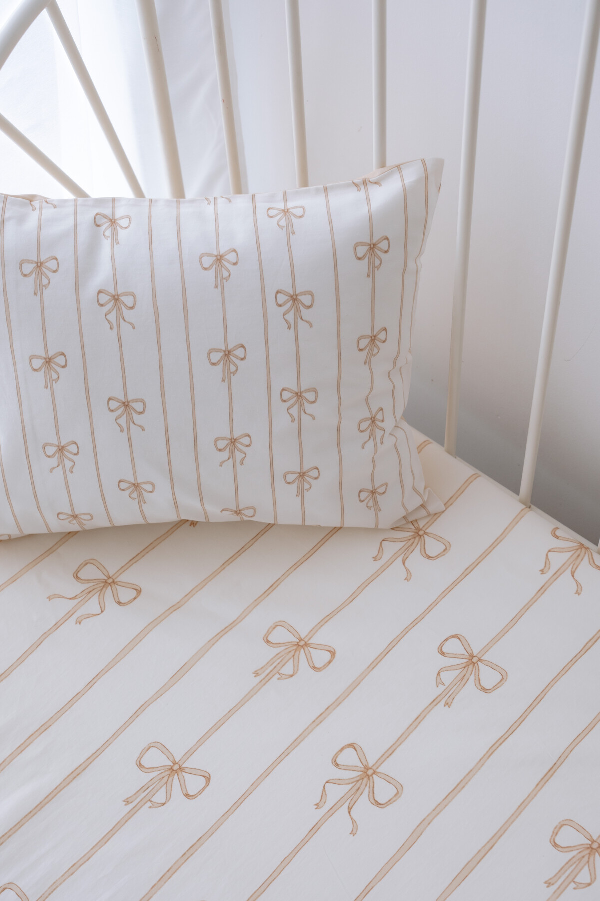 Bebek Çarşaf Takımı - Kurdele / Bej