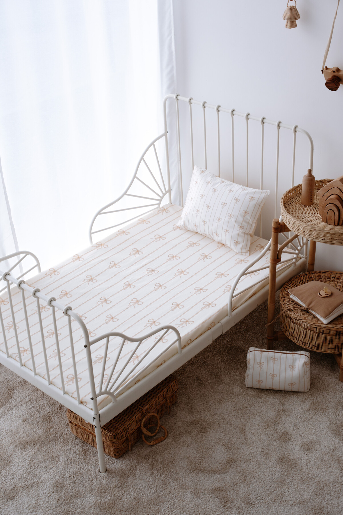 Bebek Çarşaf Takımı - Kurdele / Bej