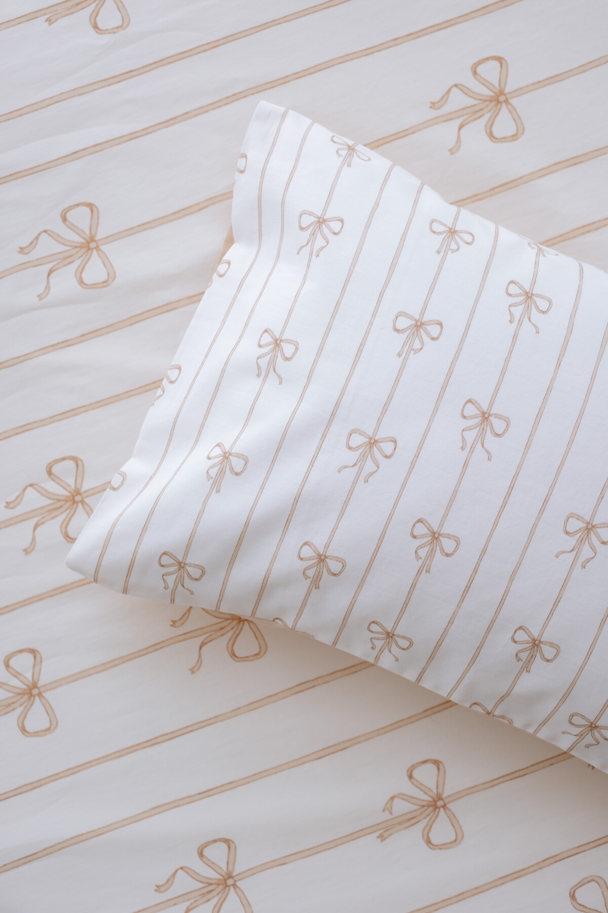 Bebek Çarşaf Takımı - Kurdele / Bej