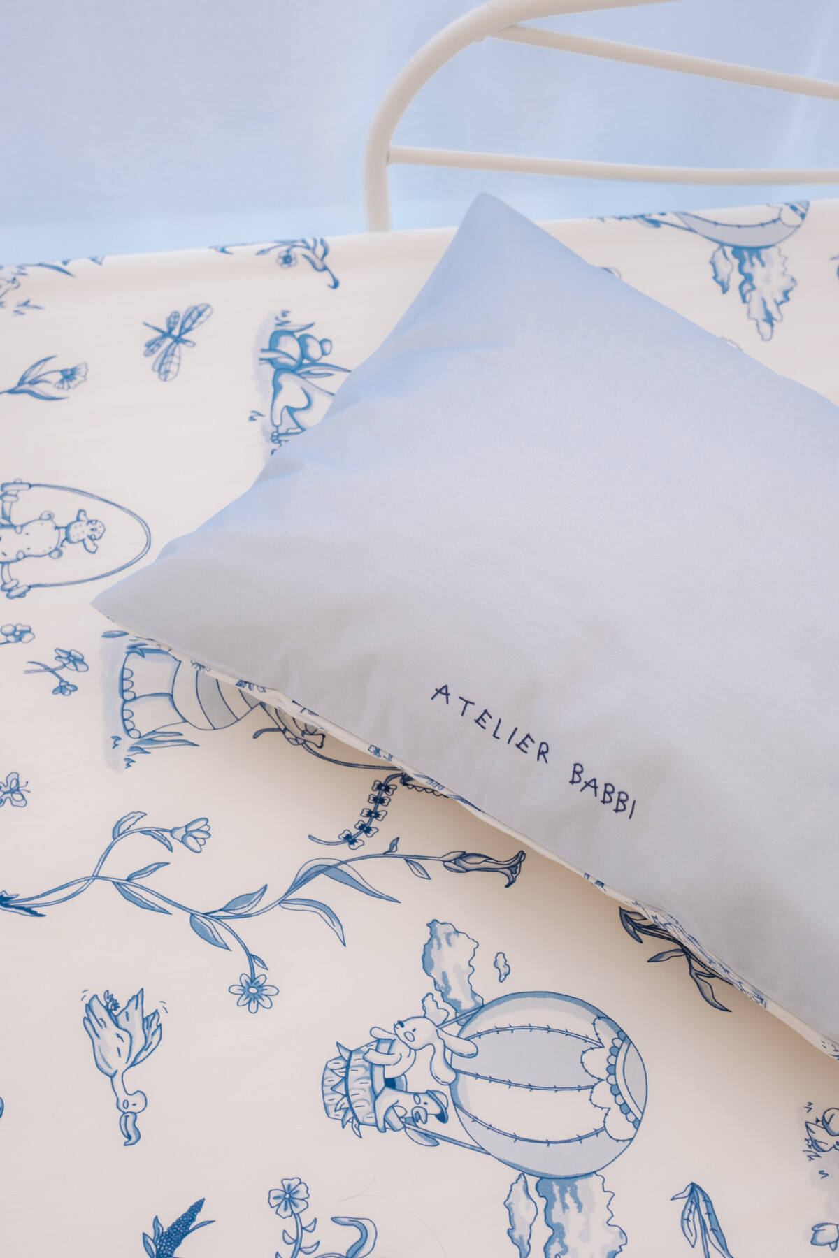 Bebek Çarşaf Takımı - Toile De Jouy / Mavi