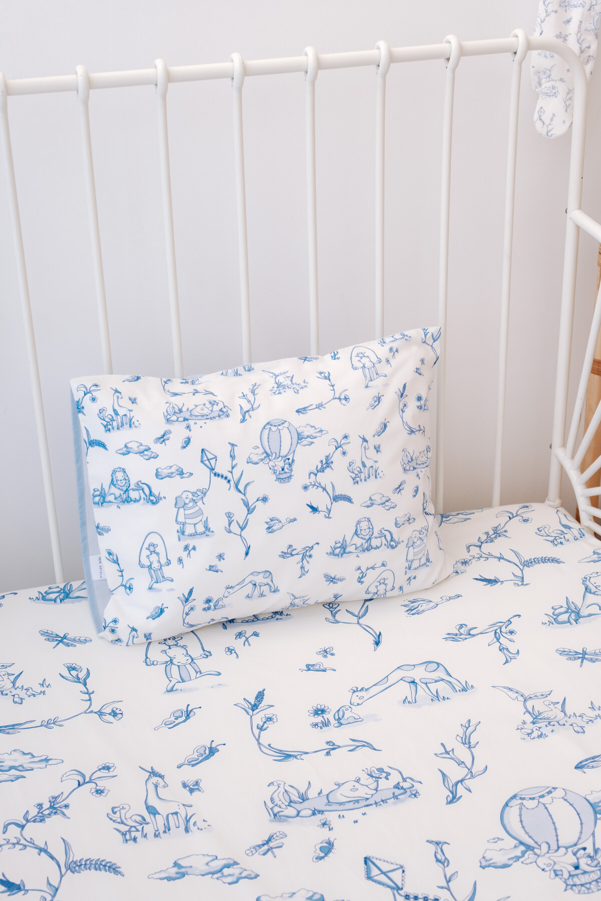 Bebek Çarşaf Takımı - Toile De Jouy / Mavi