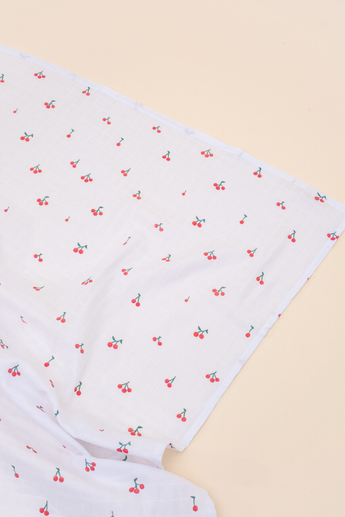 Çift Katlı Müslin Bebek Örtüsü - Kiraz