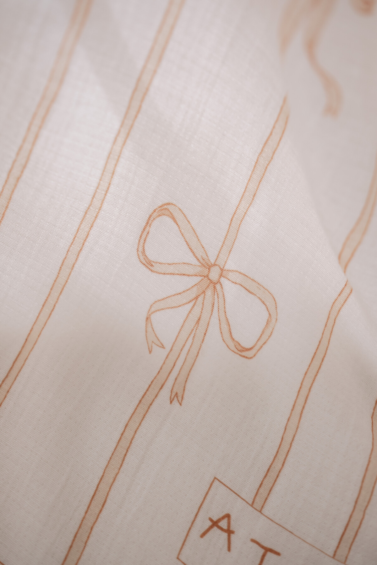 Çift Katlı Müslin Bebek Örtüsü - Kurdele / Bej