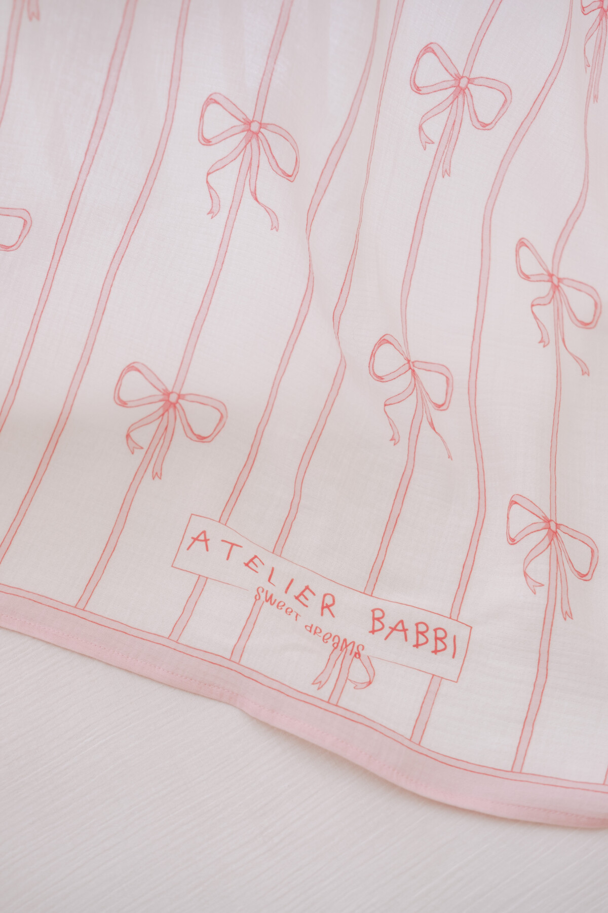 Muslin Swaddle - Ribbon / Pink