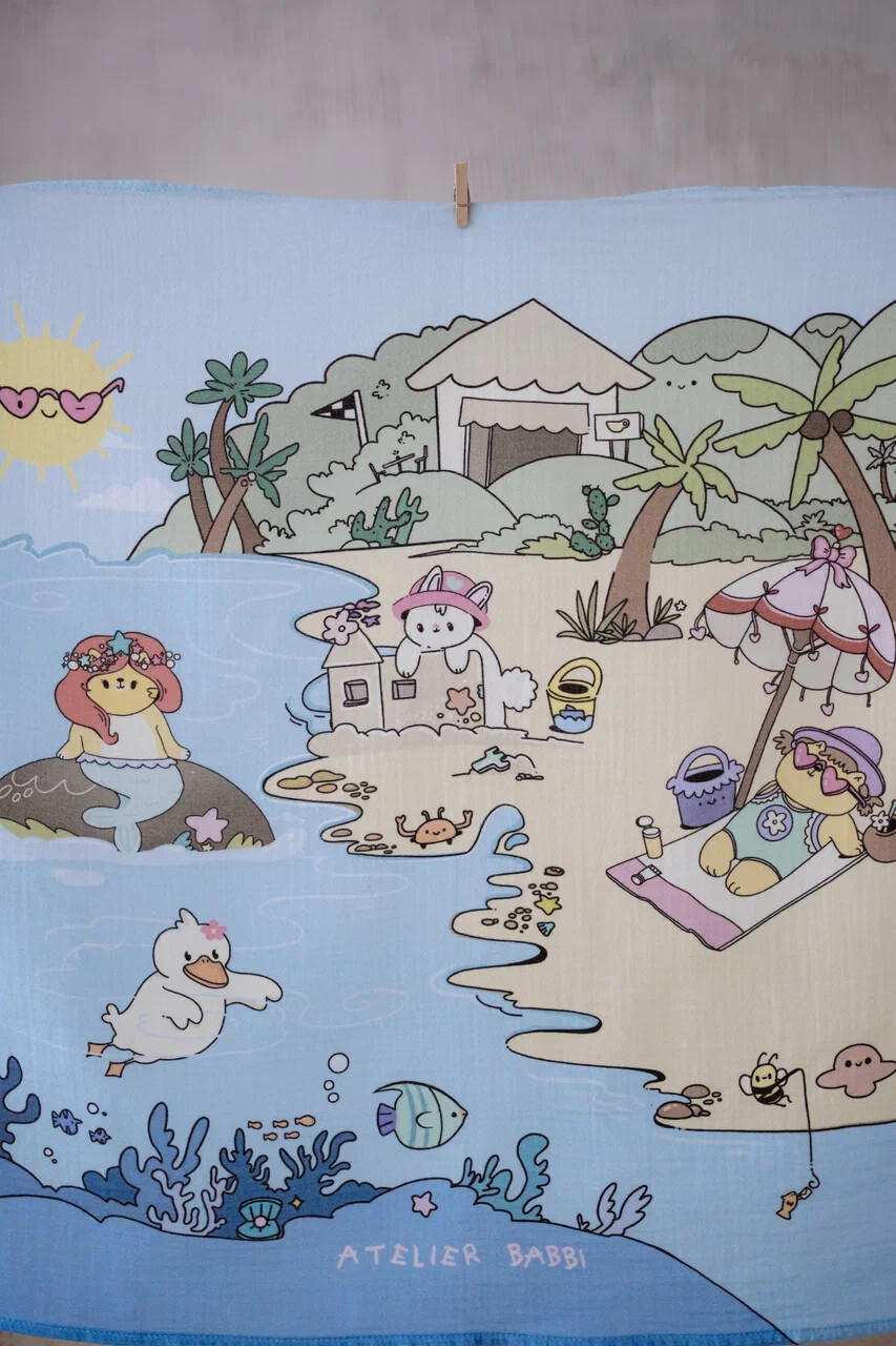 Muslin Swaddle - Beach / Girl