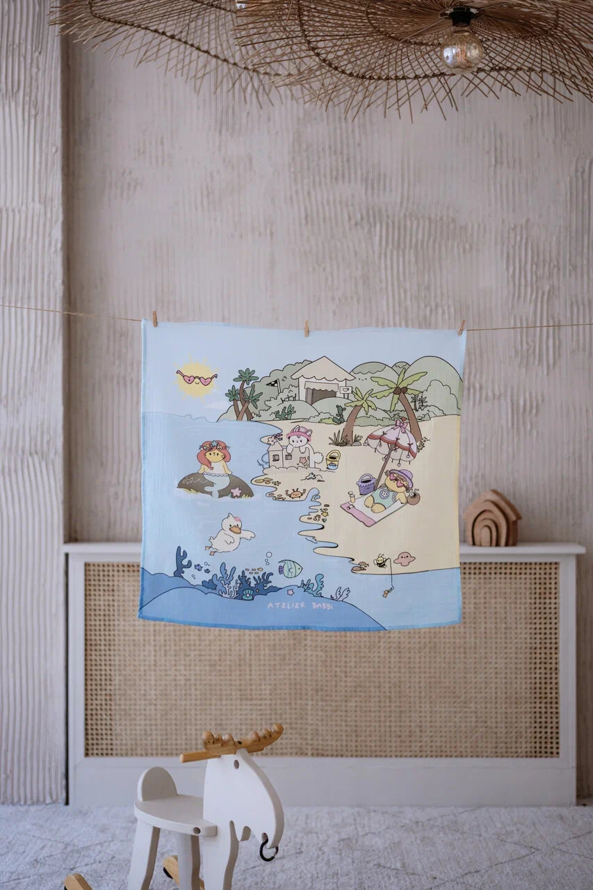 Muslin Swaddle - Beach / Girl