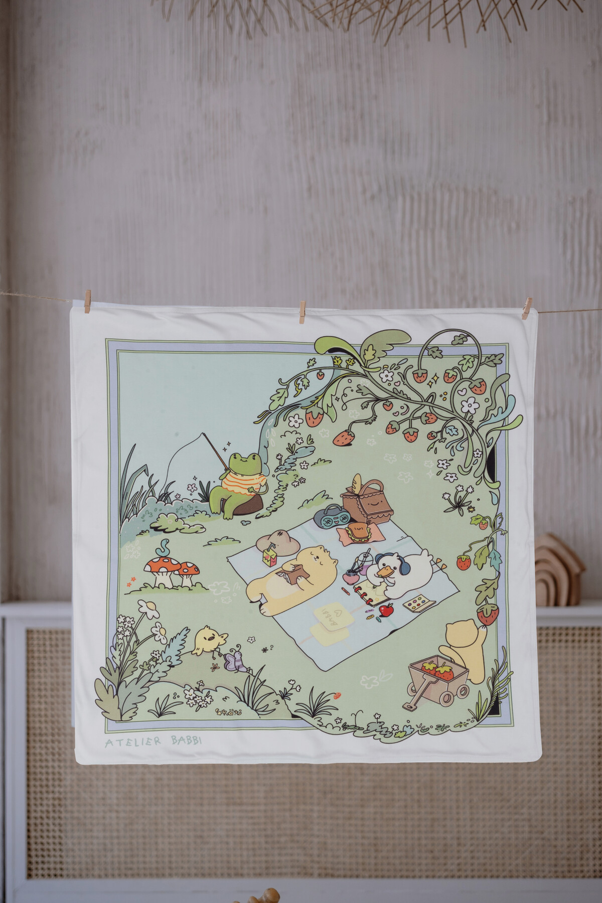 Çift Taraflı Bebek Battaniyesi - Piknik