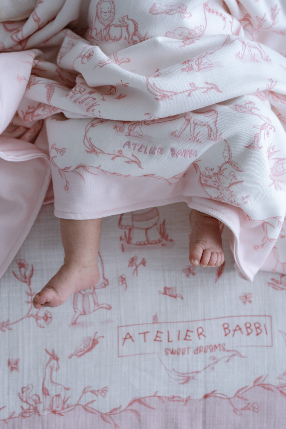 Double Sided Blanket - Toile De Jouy / Pink