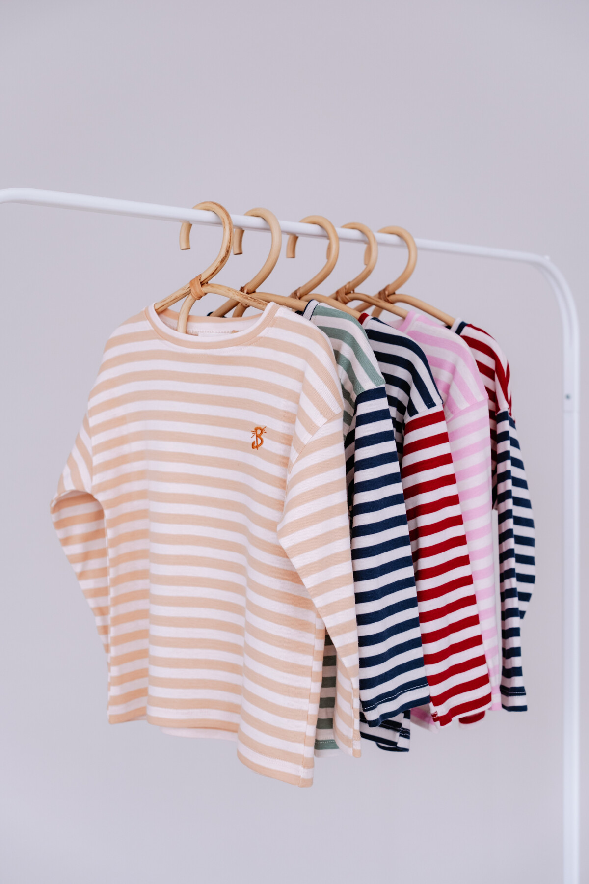 Striped Long Sleeve T-shirt - Beige