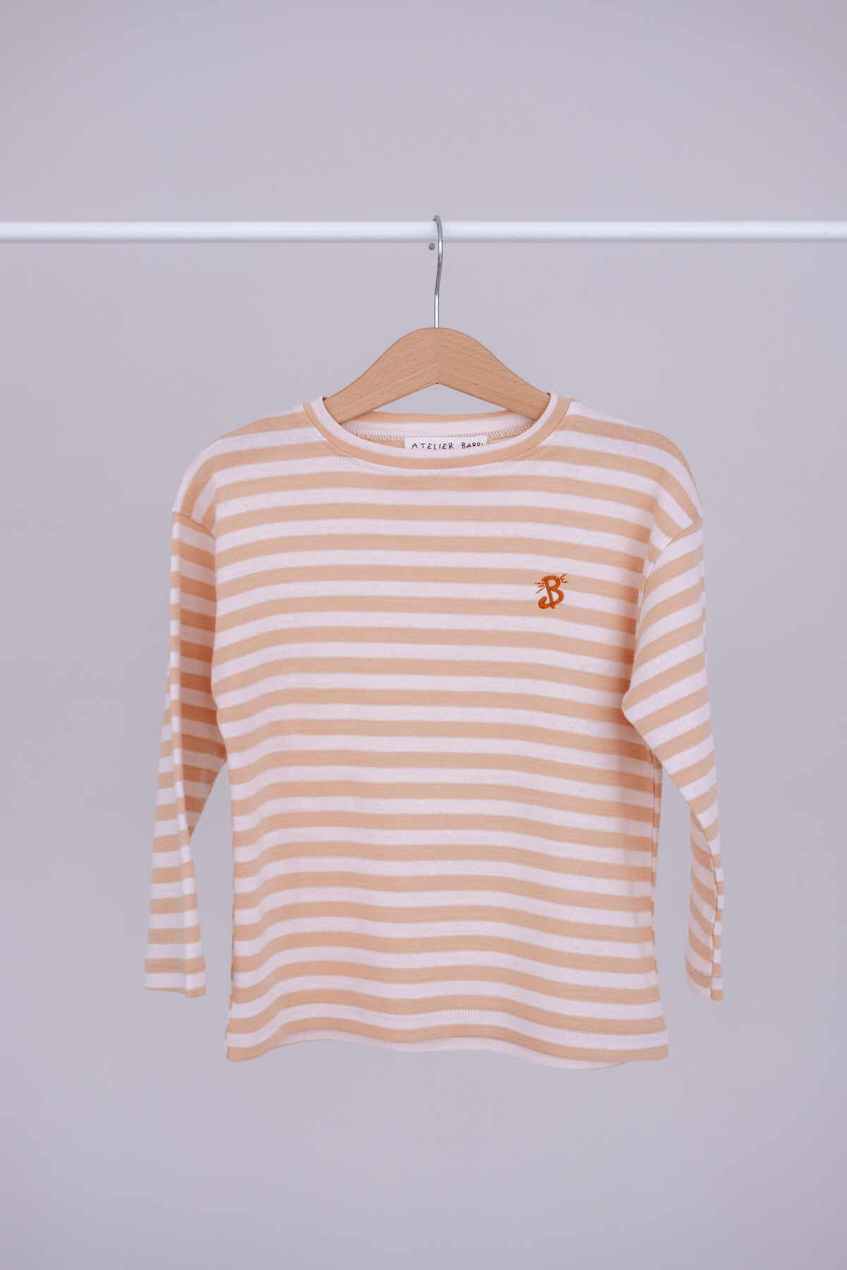 Striped Long Sleeve T-shirt - Beige