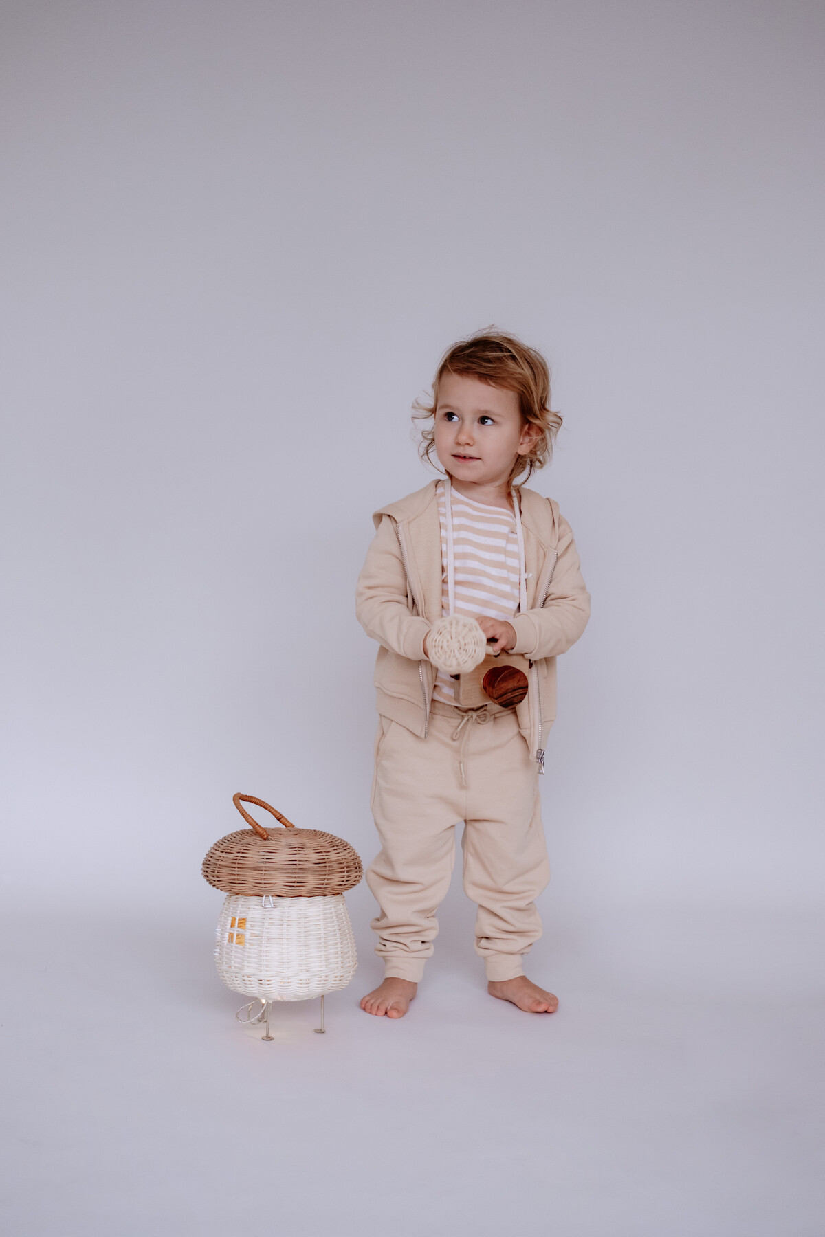 Striped Long Sleeve T-shirt - Beige