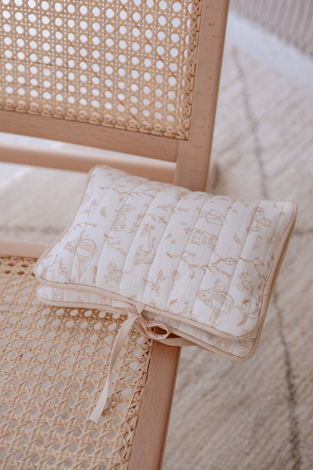 Wet Wipes & Diaper Bag  - Toile De Jouy / Beige