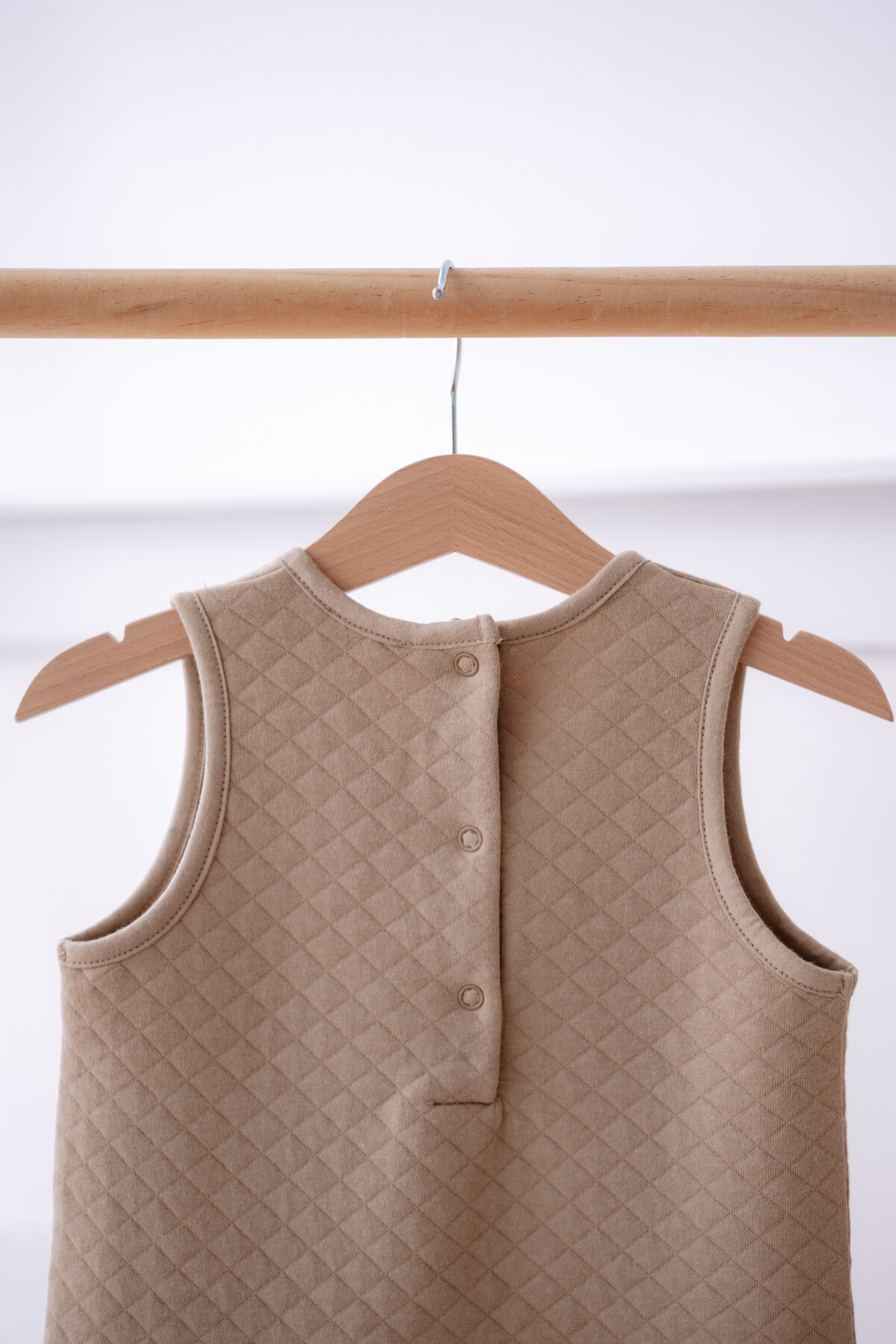 Quilted Jumpsuit  - Beige