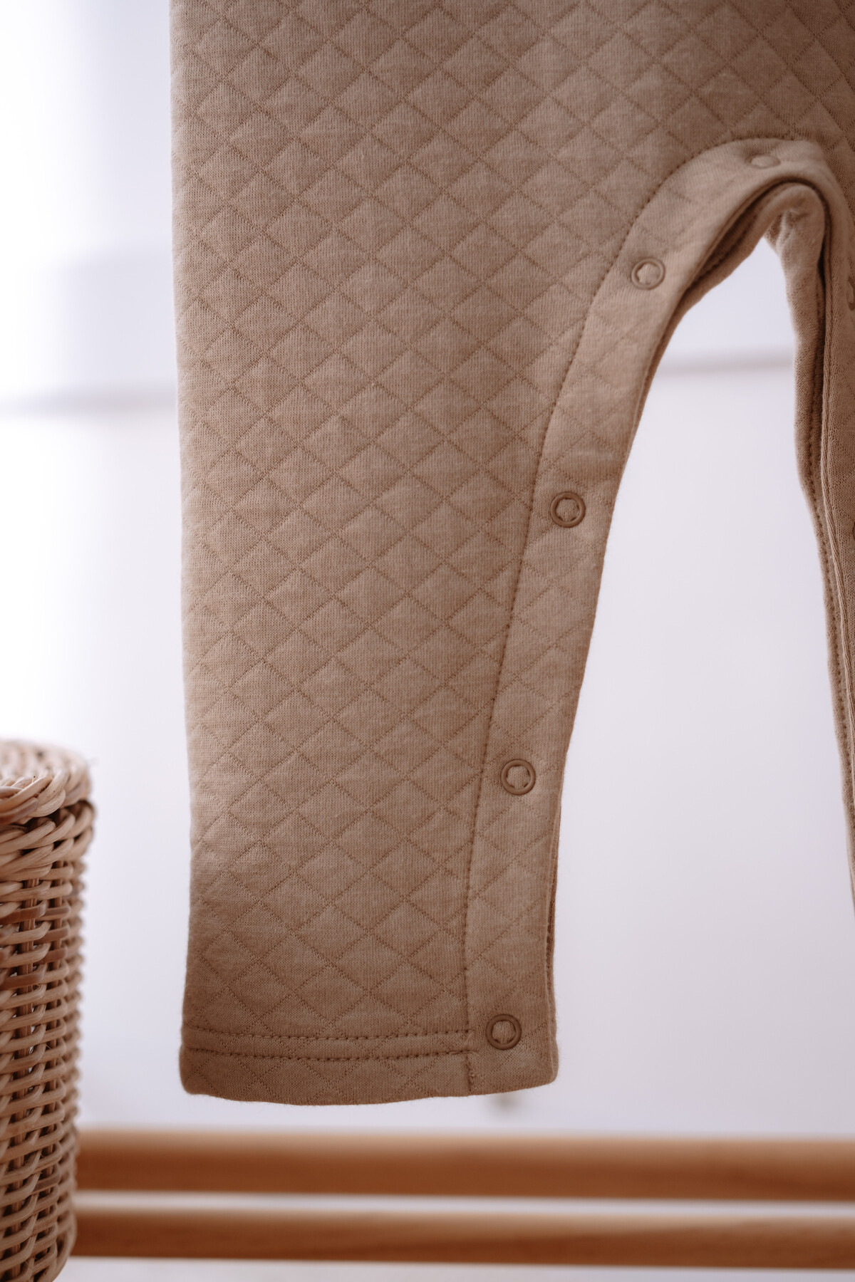 Quilted Jumpsuit  - Beige