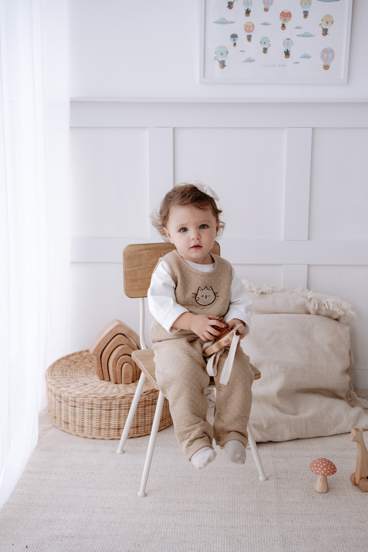 Quilted Jumpsuit  - Beige