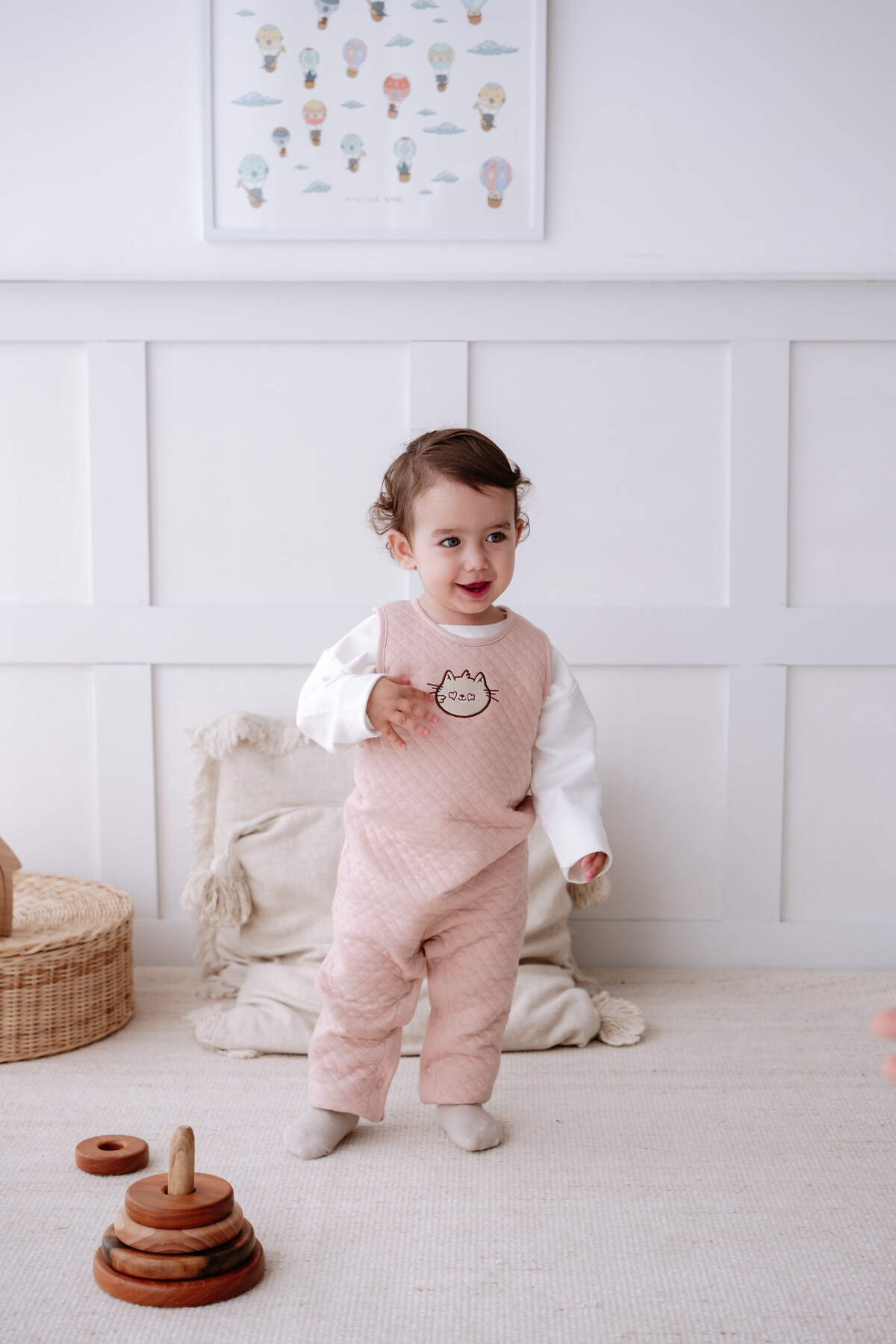 Quilted Jumpsuit - Powder Pink