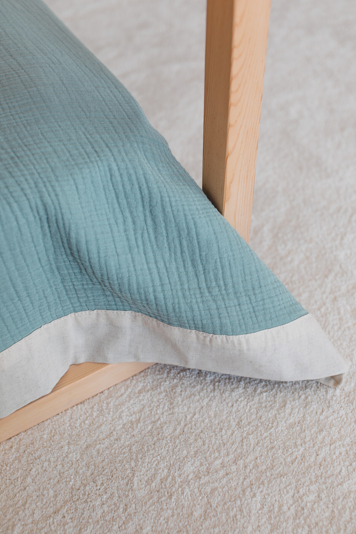 Keten Detaylı Müslin Bebek Pike Takımı - Mint