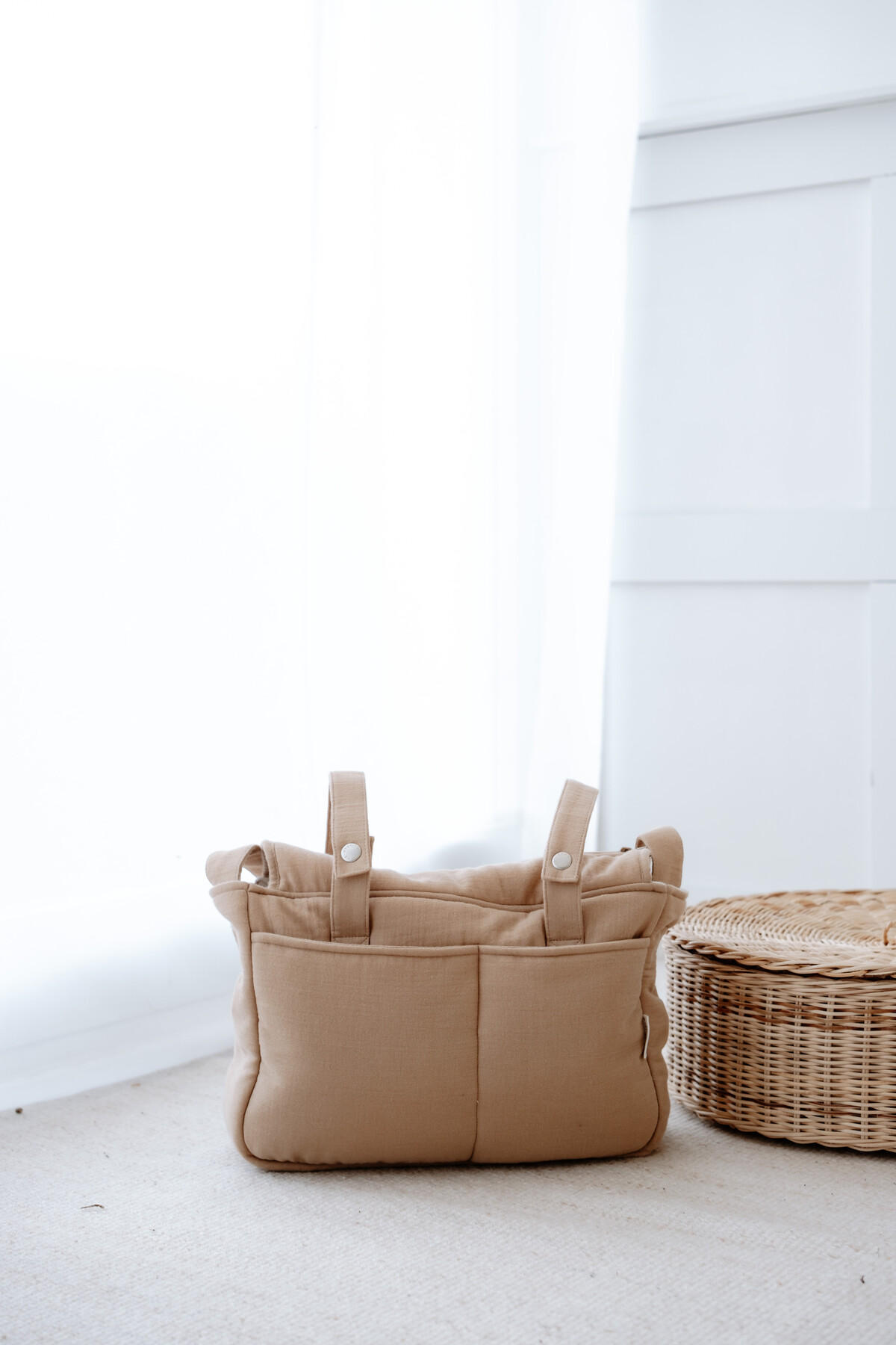 Müslin Anne Çantası - Kurdele / Bej