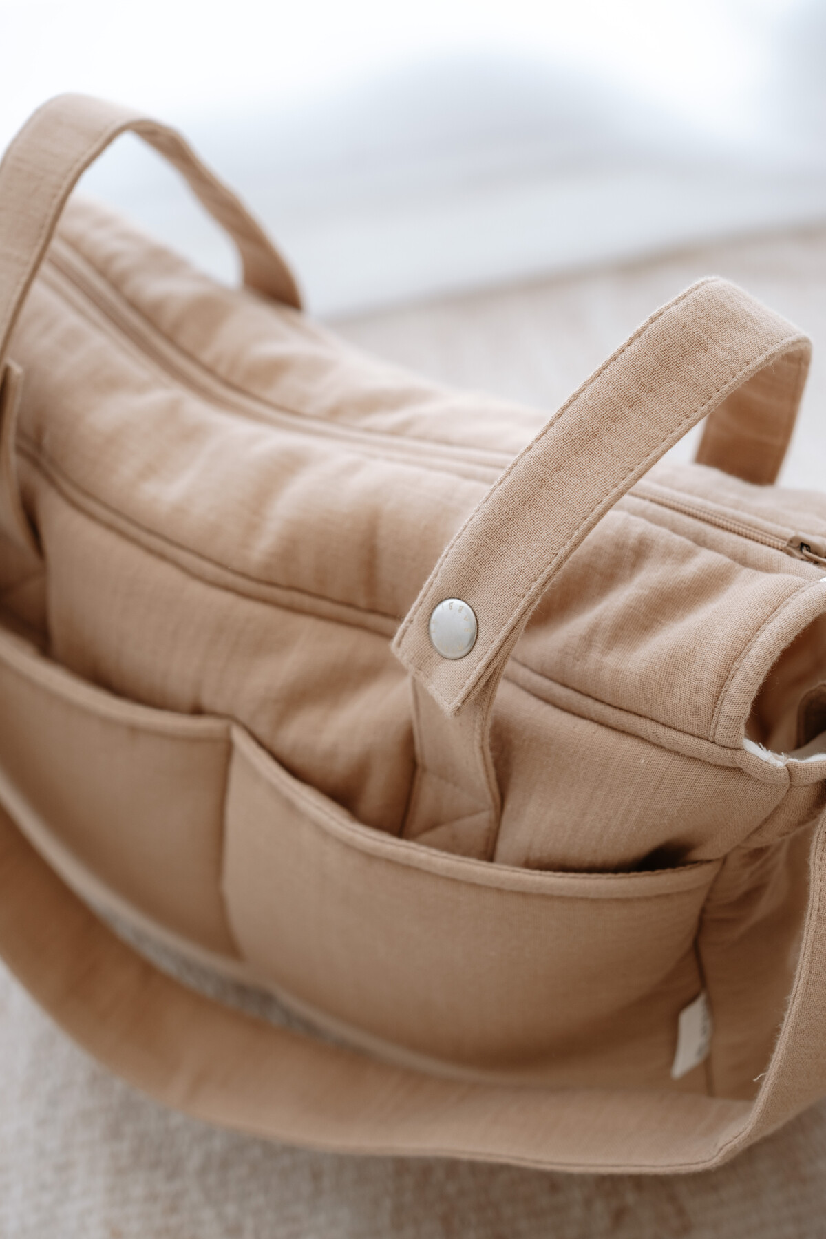 Müslin Anne Çantası - Kurdele / Bej