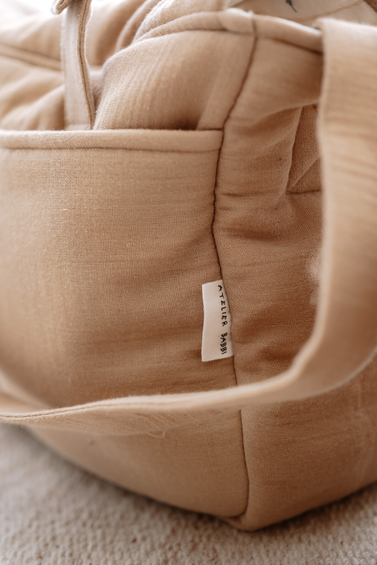 Müslin Anne Çantası - Kurdele / Bej