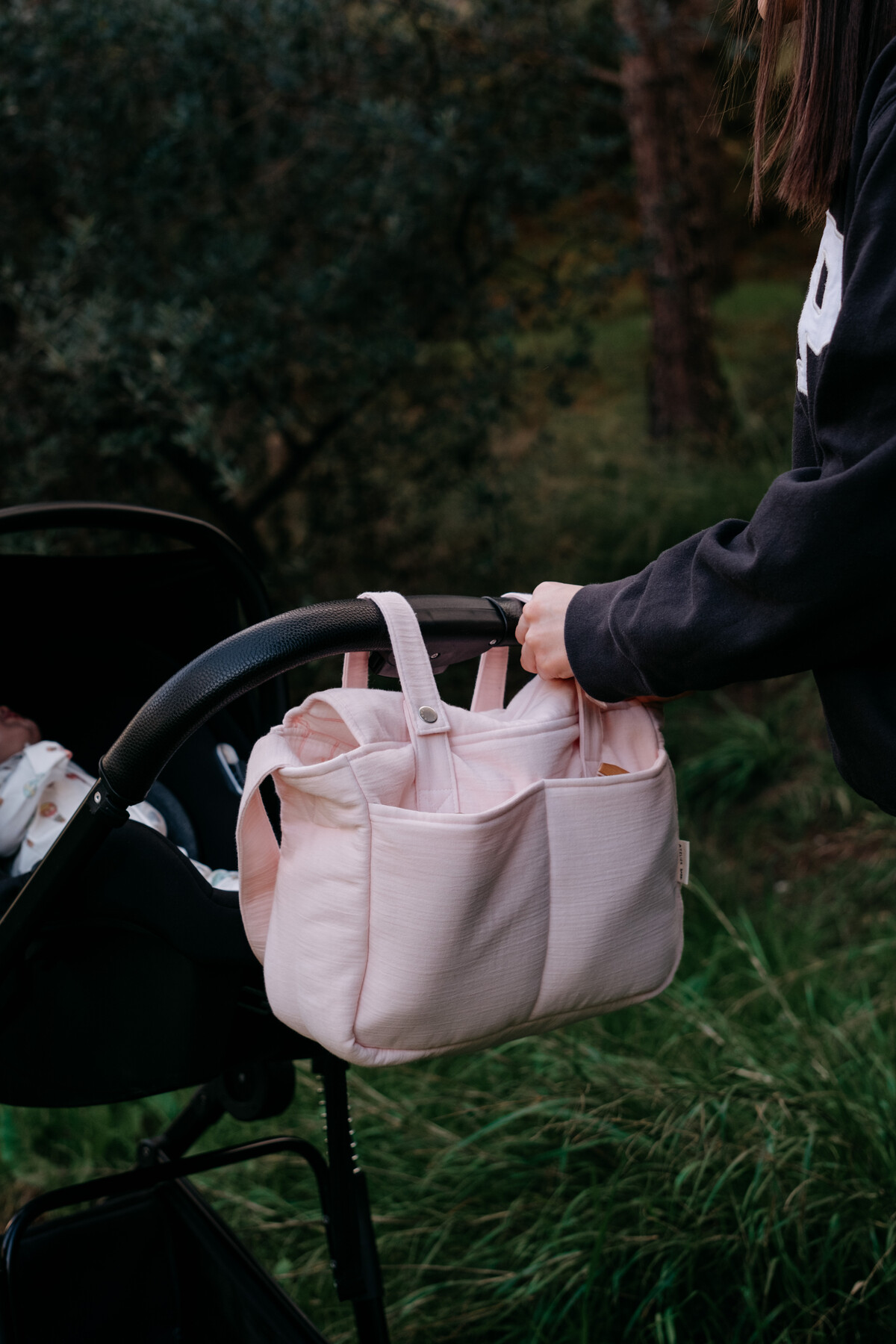 Müslin Anne Çantası - Kurdele / Pembe