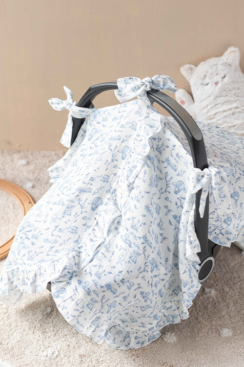 STROLLER BLANKET - TOILE DE JOUY/BLUE