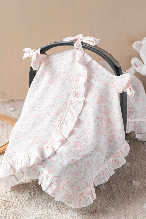 Puset Örtüsü - Toile De Jouy / Pembe