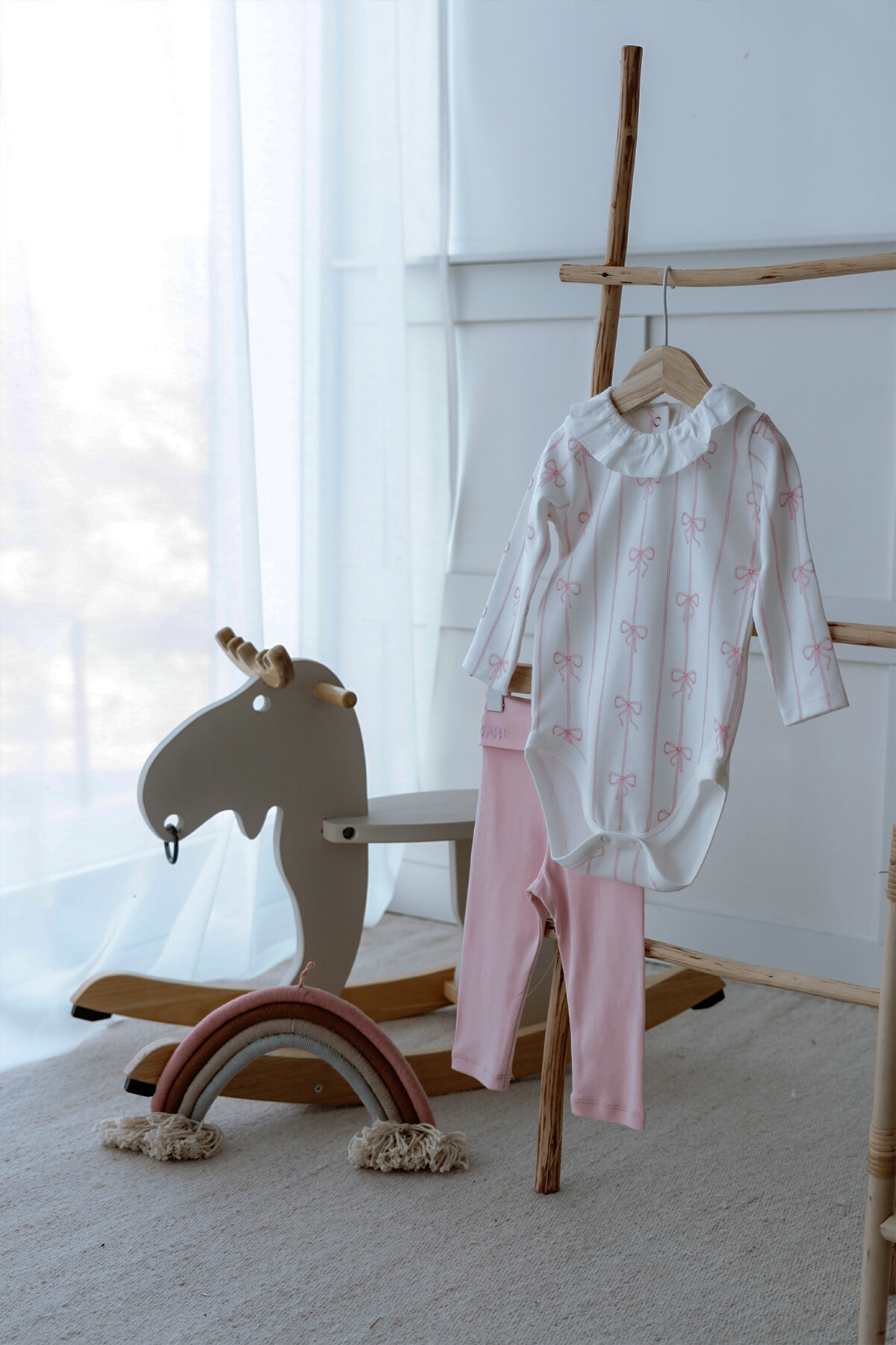 Body & Pantolon Seti - Kurdele / Pembe