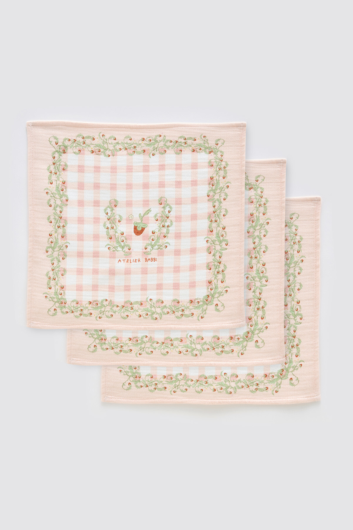 Mouth Cloth Set - 3 Piece / Strawberry