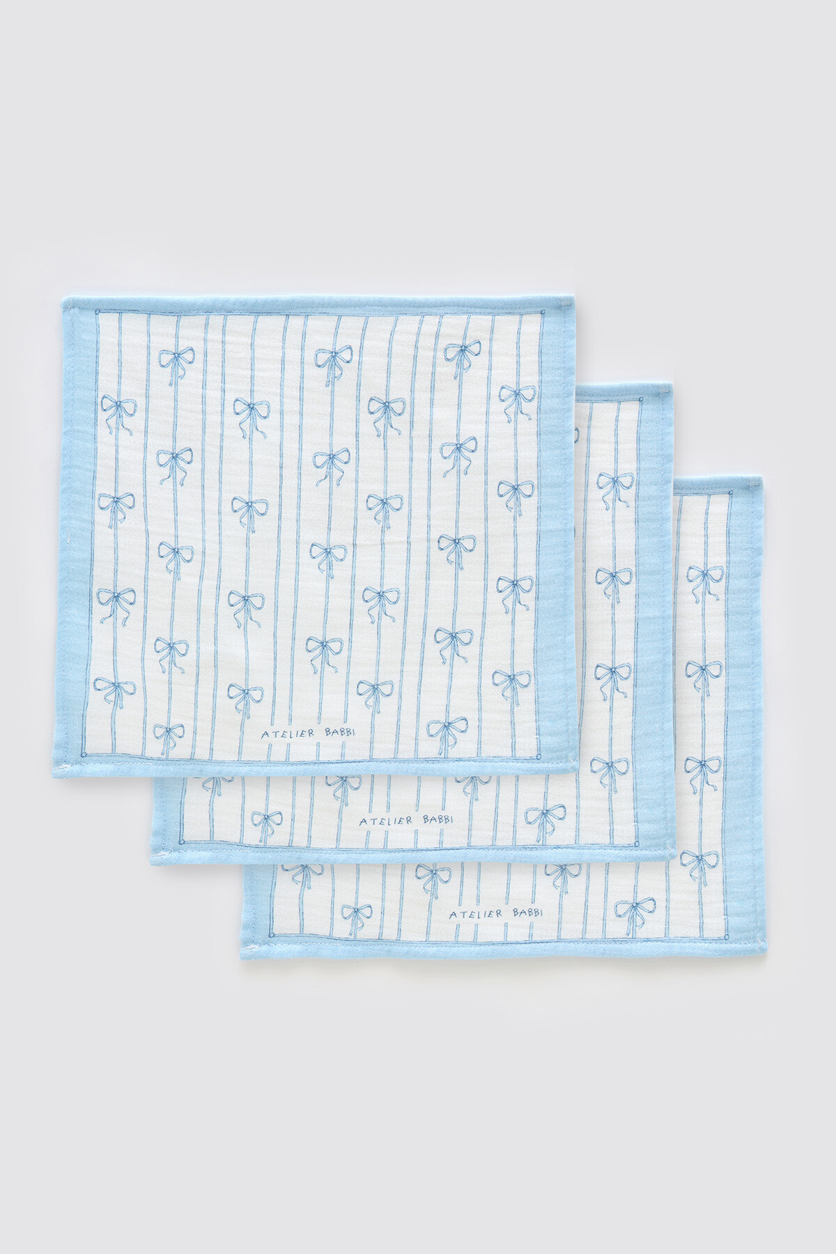 3Lü Ağız Bezi Seti - Kurdele / Mavi