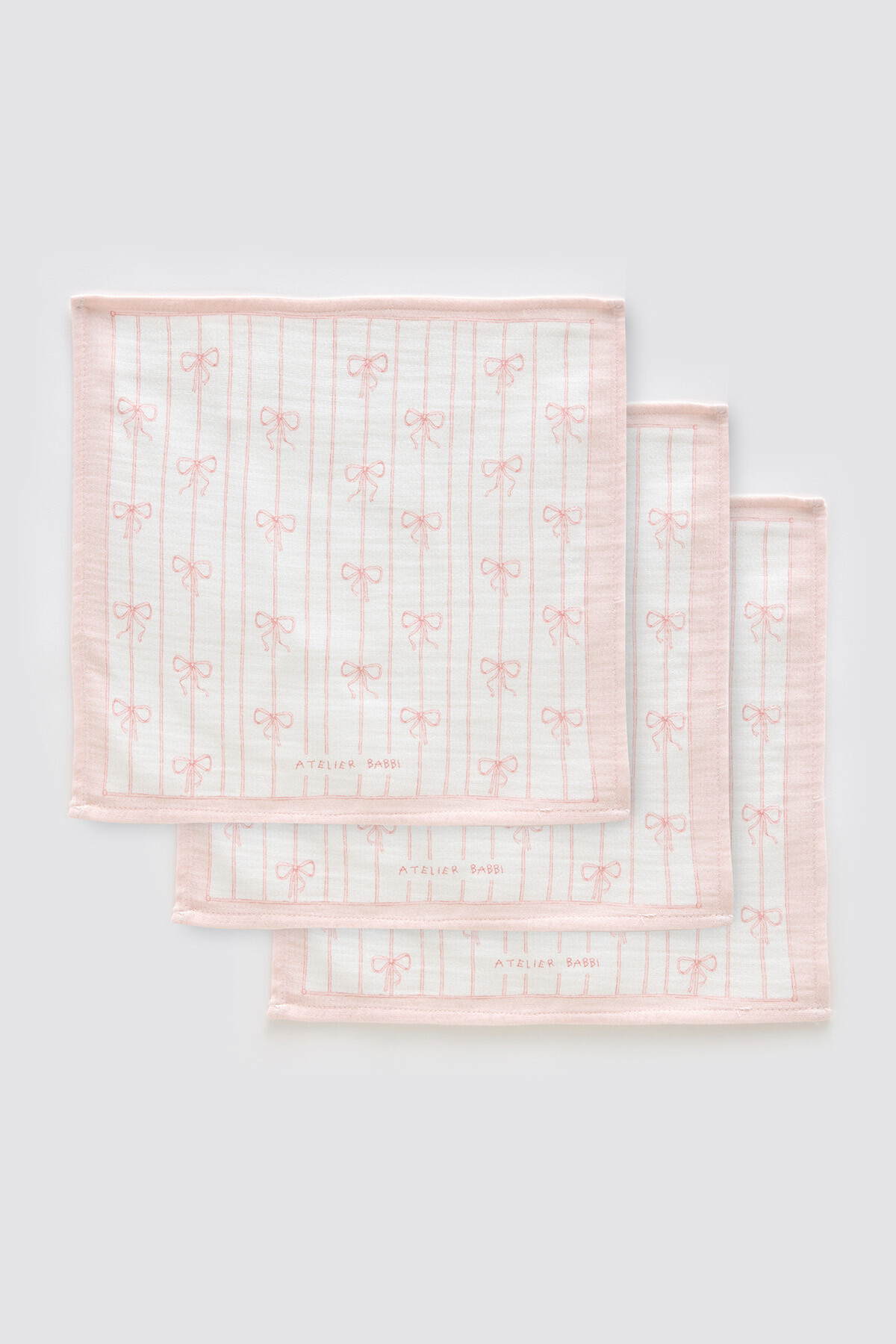 3Lü Ağız Bezi Seti - Kurdele / Pembe