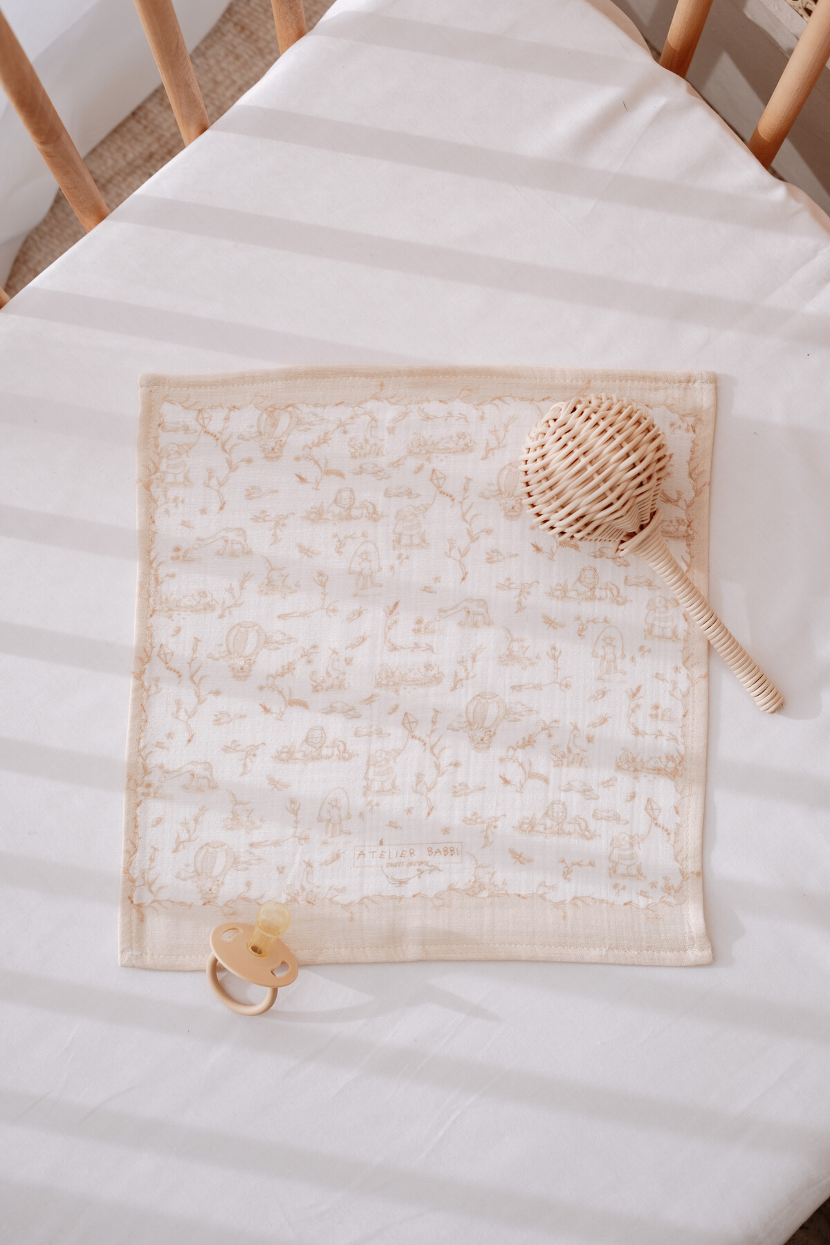 3Lü Ağız Bezi Seti - Toile De Jouy / Bej